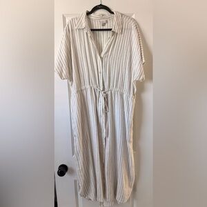 A New Day Striped Button-Down Dress